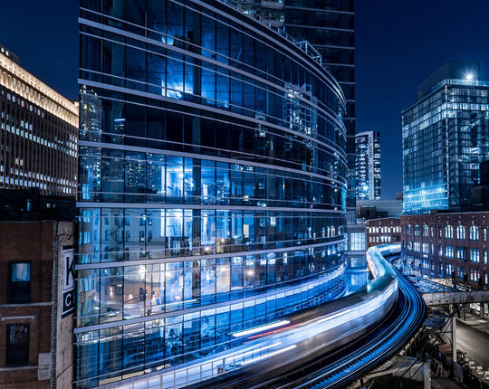Connected global business district representing capability and innovation centers